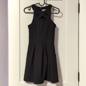 Casual Black Skater Dress w/ Pockets Sz XS